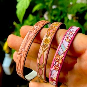 Michaela Frey enamel hand painted metal bracelets made in Austria